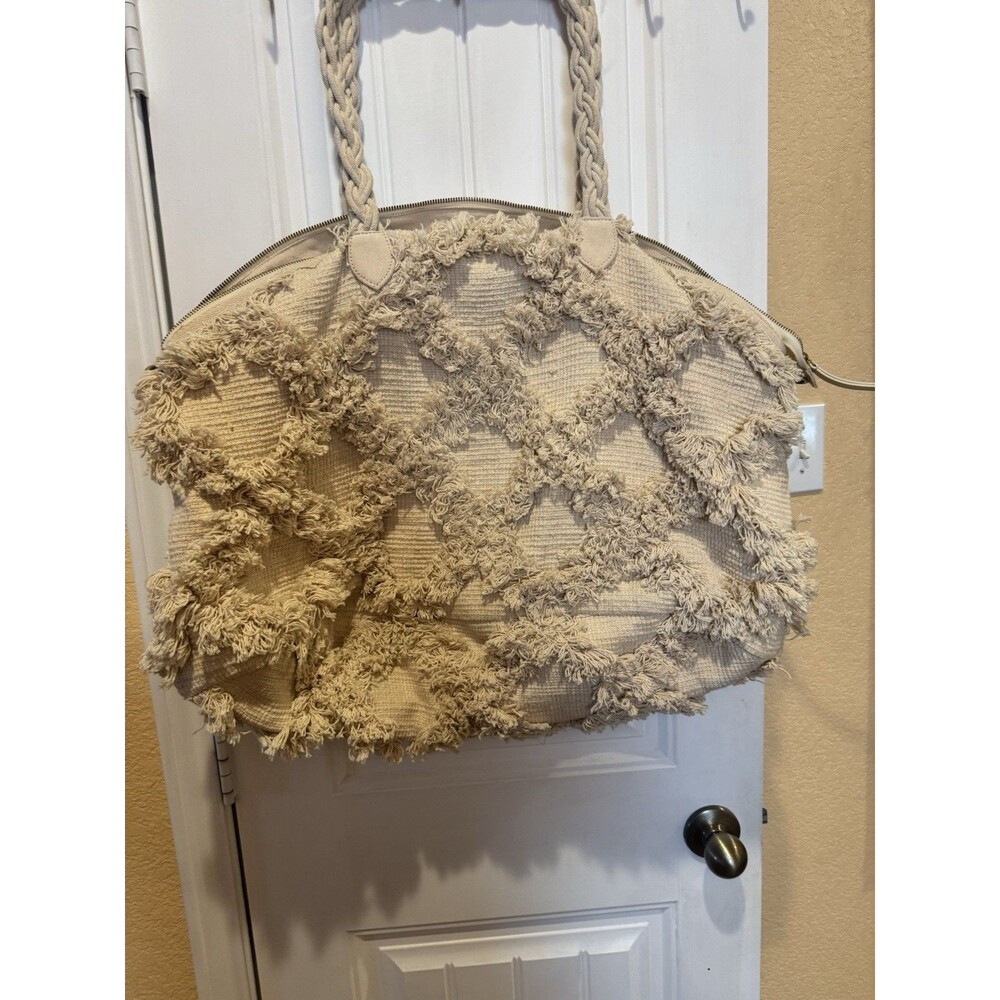 Anthropologie LE Textured Trellis Tote Bag